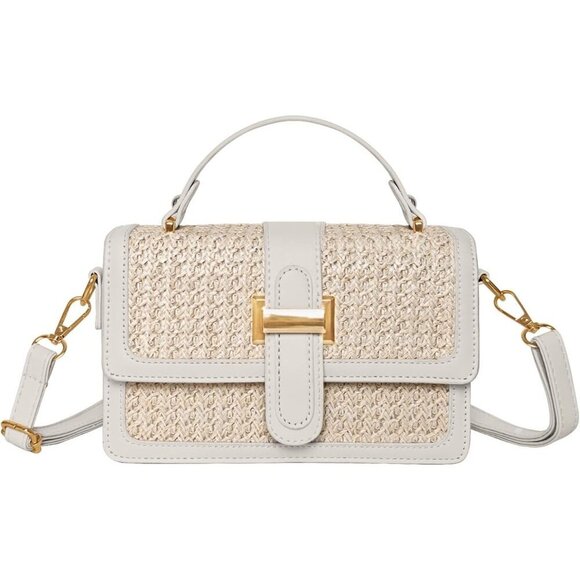 Handbags - Women Summer Straw Clutch Bag Woven Beach Purse Vacation Handbag